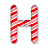Letter h Candy Cane Clipart 3D Christmas font, stripes, lettering  printable free stencil, font, clip art, template, large alphabet and number design, print, download, diy crafts.