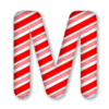 Letter m Candy Cane Clipart 3D Christmas font, stripes, lettering  printable free stencil, font, clip art, template, large alphabet and number design, print, download, diy crafts.