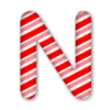 Letter n Candy Cane Clipart 3D Christmas font, stripes, lettering  printable free stencil, font, clip art, template, large alphabet and number design, print, download, diy crafts.
