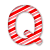 Letter q Candy Cane Clipart 3D Christmas font, stripes, lettering  printable free stencil, font, clip art, template, large alphabet and number design, print, download, diy crafts.