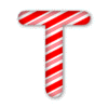 Letter t Candy Cane Clipart 3D Christmas font, stripes, lettering  printable free stencil, font, clip art, template, large alphabet and number design, print, download, diy crafts.