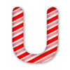 Letter u Candy Cane Clipart 3D Christmas font, stripes, lettering  printable free stencil, font, clip art, template, large alphabet and number design, print, download, diy crafts.