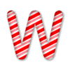 Letter w Candy Cane Clipart 3D Christmas font, stripes, lettering  printable free stencil, font, clip art, template, large alphabet and number design, print, download, diy crafts.