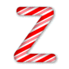 Letter z Candy Cane Clipart 3D Christmas font, stripes, lettering  printable free stencil, font, clip art, template, large alphabet and number design, print, download, diy crafts.