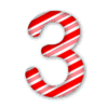 Letter 3 Candy Cane Clipart 3D Christmas font, stripes, lettering  printable free stencil, font, clip art, template, large alphabet and number design, print, download, diy crafts.
