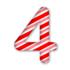 Letter 4 Candy Cane Clipart 3D Christmas font, stripes, lettering  printable free stencil, font, clip art, template, large alphabet and number design, print, download, diy crafts.
