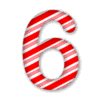 Letter 6 Candy Cane Clipart 3D Christmas font, stripes, lettering  printable free stencil, font, clip art, template, large alphabet and number design, print, download, diy crafts.