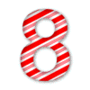Letter 8 Candy Cane Clipart 3D Christmas font, stripes, lettering  printable free stencil, font, clip art, template, large alphabet and number design, print, download, diy crafts.