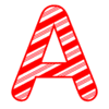 Letter a Candy Cane Font Christmas, stripped, alphabet letter printable free stencil, font, clip art, template, large alphabet and number design, print, download, diy crafts.