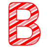Letter b Candy Cane Font Christmas, stripped, alphabet letter printable free stencil, font, clip art, template, large alphabet and number design, print, download, diy crafts.