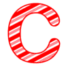 Letter c Candy Cane Font Christmas, stripped, alphabet letter printable free stencil, font, clip art, template, large alphabet and number design, print, download, diy crafts.