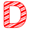 Letter d Candy Cane Font Christmas, stripped, alphabet letter printable free stencil, font, clip art, template, large alphabet and number design, print, download, diy crafts.