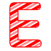 Letter e Candy Cane Font Christmas, stripped, alphabet letter printable free stencil, font, clip art, template, large alphabet and number design, print, download, diy crafts.