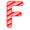 Letter f Candy Cane Font Christmas, stripped, alphabet letter printable free stencil, font, clip art, template, large alphabet and number design, print, download, diy crafts.