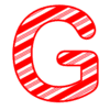 Letter g Candy Cane Font Christmas, stripped, alphabet letter printable free stencil, font, clip art, template, large alphabet and number design, print, download, diy crafts.