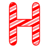 Letter h Candy Cane Font Christmas, stripped, alphabet letter printable free stencil, font, clip art, template, large alphabet and number design, print, download, diy crafts.