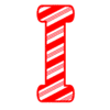 Letter i Candy Cane Font Christmas, stripped, alphabet letter printable free stencil, font, clip art, template, large alphabet and number design, print, download, diy crafts.