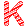 Letter k Candy Cane Font Christmas, stripped, alphabet letter printable free stencil, font, clip art, template, large alphabet and number design, print, download, diy crafts.