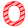 Letter o Candy Cane Font Christmas, stripped, alphabet letter printable free stencil, font, clip art, template, large alphabet and number design, print, download, diy crafts.