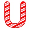Letter u Candy Cane Font Christmas, stripped, alphabet letter printable free stencil, font, clip art, template, large alphabet and number design, print, download, diy crafts.