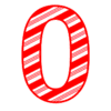 Letter 0 Candy Cane Font Christmas, stripped, alphabet letter printable free stencil, font, clip art, template, large alphabet and number design, print, download, diy crafts.