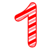 Letter 1 Candy Cane Font Christmas, stripped, alphabet letter printable free stencil, font, clip art, template, large alphabet and number design, print, download, diy crafts.