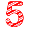 Letter 5 Candy Cane Font Christmas, stripped, alphabet letter printable free stencil, font, clip art, template, large alphabet and number design, print, download, diy crafts.