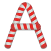 Letter a Candy Cane Stripes Christmas, font, alphabet, lettering printable free stencil, font, clip art, template, large alphabet and number design, print, download, diy crafts.