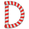 Letter d Candy Cane Stripes Christmas, font, alphabet, lettering printable free stencil, font, clip art, template, large alphabet and number design, print, download, diy crafts.