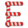 Letter e Candy Cane Stripes Christmas, font, alphabet, lettering printable free stencil, font, clip art, template, large alphabet and number design, print, download, diy crafts.