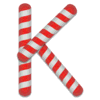 Letter k Candy Cane Stripes Christmas, font, alphabet, lettering printable free stencil, font, clip art, template, large alphabet and number design, print, download, diy crafts.
