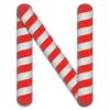 Letter n Candy Cane Stripes Christmas, font, alphabet, lettering printable free stencil, font, clip art, template, large alphabet and number design, print, download, diy crafts.