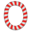 Letter o Candy Cane Stripes Christmas, font, alphabet, lettering printable free stencil, font, clip art, template, large alphabet and number design, print, download, diy crafts.