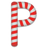 Letter p Candy Cane Stripes Christmas, font, alphabet, lettering printable free stencil, font, clip art, template, large alphabet and number design, print, download, diy crafts.