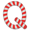 Letter q Candy Cane Stripes Christmas, font, alphabet, lettering printable free stencil, font, clip art, template, large alphabet and number design, print, download, diy crafts.