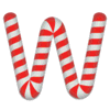 Letter w Candy Cane Stripes Christmas, font, alphabet, lettering printable free stencil, font, clip art, template, large alphabet and number design, print, download, diy crafts.