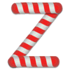 Letter z Candy Cane Stripes Christmas, font, alphabet, lettering printable free stencil, font, clip art, template, large alphabet and number design, print, download, diy crafts.