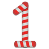 Letter 1 Candy Cane Stripes Christmas, font, alphabet, lettering printable free stencil, font, clip art, template, large alphabet and number design, print, download, diy crafts.