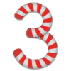 Letter 3 Candy Cane Stripes Christmas, font, alphabet, lettering printable free stencil, font, clip art, template, large alphabet and number design, print, download, diy crafts.
