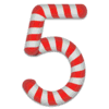 Letter 5 Candy Cane Stripes Christmas, font, alphabet, lettering printable free stencil, font, clip art, template, large alphabet and number design, print, download, diy crafts.