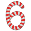 Letter 6 Candy Cane Stripes Christmas, font, alphabet, lettering printable free stencil, font, clip art, template, large alphabet and number design, print, download, diy crafts.