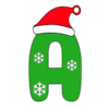 Letter a Christmas Font snowflakes, stocking hat, merry, holiday printable free stencil, font, clip art, template, large alphabet and number design, print, download, diy crafts.