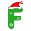 Letter f Christmas Font snowflakes, stocking hat, merry, holiday printable free stencil, font, clip art, template, large alphabet and number design, print, download, diy crafts.