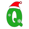 Letter q Christmas Font snowflakes, stocking hat, merry, holiday printable free stencil, font, clip art, template, large alphabet and number design, print, download, diy crafts.