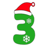 Letter 3 Christmas Font snowflakes, stocking hat, merry, holiday printable free stencil, font, clip art, template, large alphabet and number design, print, download, diy crafts.