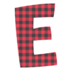 Letter e Plaid Letters colorful fun font, buffalo printable free stencil, font, clip art, template, large alphabet and number design, print, download, diy crafts.