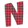 Letter n Plaid Letters colorful fun font, buffalo printable free stencil, font, clip art, template, large alphabet and number design, print, download, diy crafts.