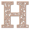 Letter h Floral Letters flower font, letters with flowers, carving printable free stencil, font, clip art, template, large alphabet and number design, print, download, diy crafts.