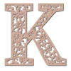 Letter k Floral Letters flower font, letters with flowers, carving printable free stencil, font, clip art, template, large alphabet and number design, print, download, diy crafts.