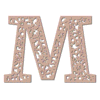 Letter m Floral Letters flower font, letters with flowers, carving printable free stencil, font, clip art, template, large alphabet and number design, print, download, diy crafts.